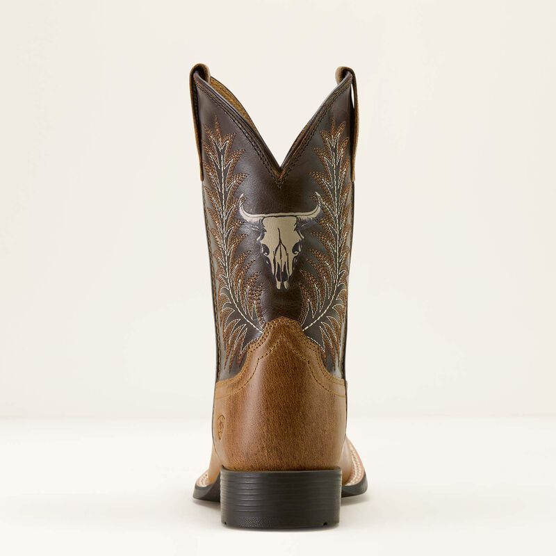 Ariat Stampede Wide Square Toe Western Boot in Desert Brown & Thunder Brown
