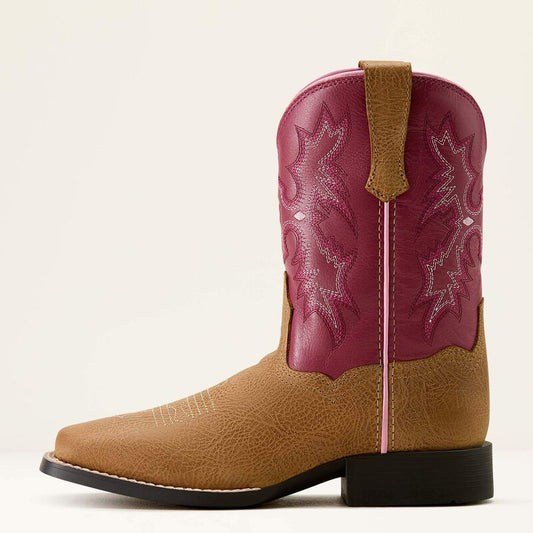 Ariat Toddler Tombstone Wide Square Toe Western Boot in Cottage/ Rosebud