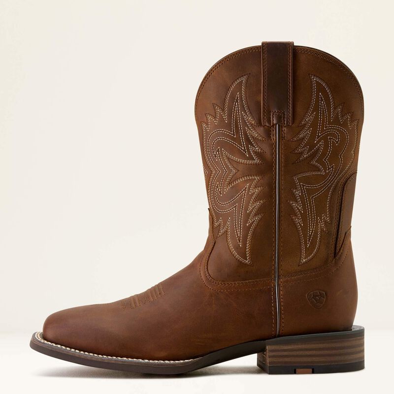 Ariat Western Big Rig Wide Square Toe Cowboy Boot in Distressed Brown