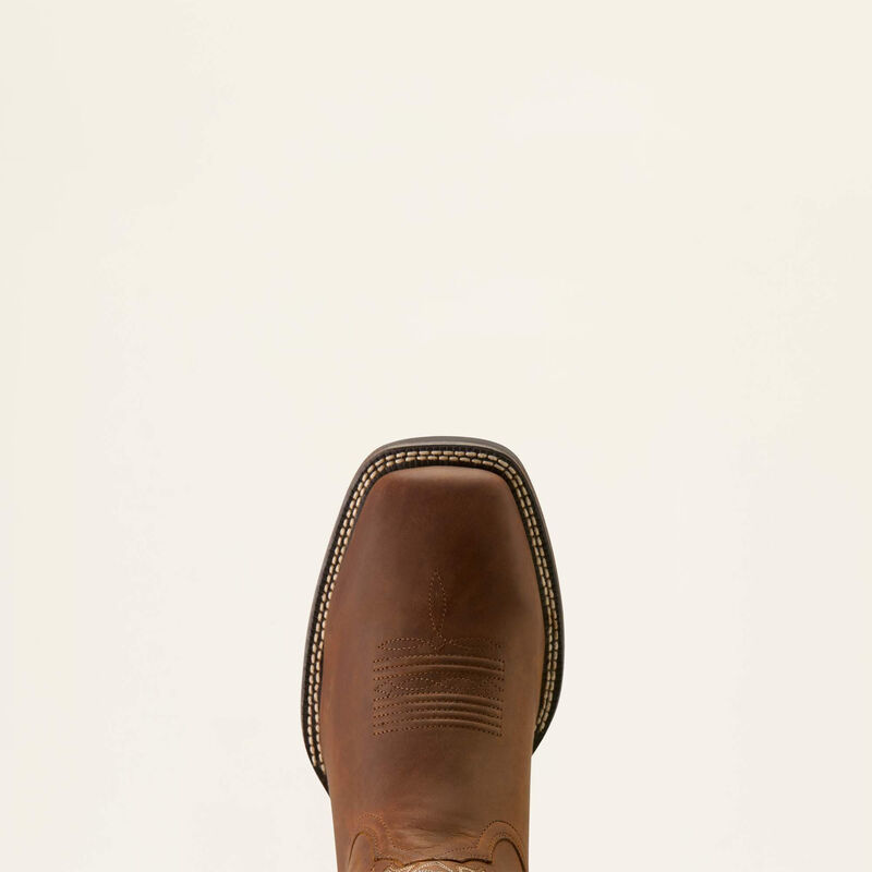 Ariat Western Big Rig Wide Square Toe Cowboy Boot in Distressed Brown