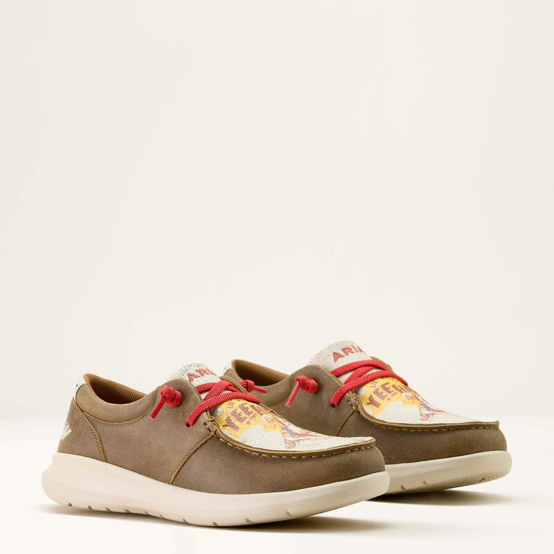 Ariat Hilo Sendero Shoe in Brown Bomber & Yeehaw Print