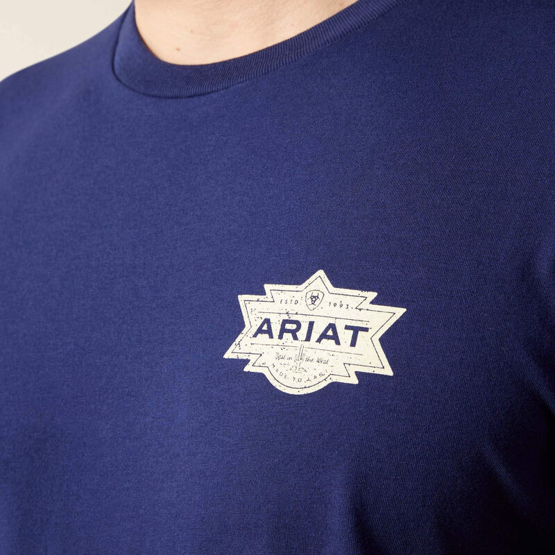 Ariat Mesa Motif Lockup T-Shirt in Medieval Blue