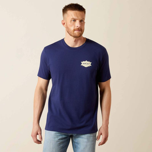 Ariat Mesa Motif Lockup T-Shirt in Medieval Blue