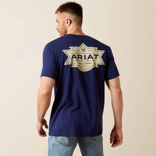 Ariat Mesa Motif Lockup T-Shirt in Medieval Blue