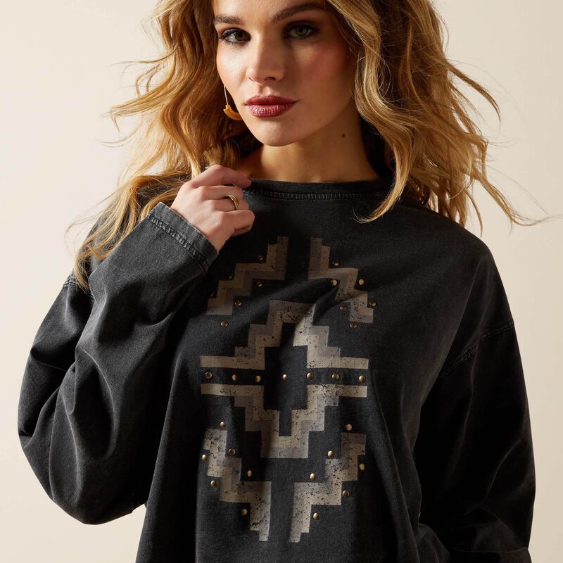 Ariat Hesperia T-Shirt in Black Mineral Wash