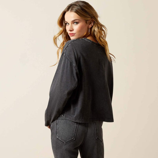 Ariat Hesperia T-Shirt in Black Mineral Wash