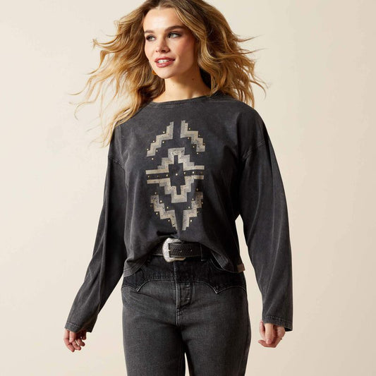 Ariat Hesperia T-Shirt in Black Mineral Wash