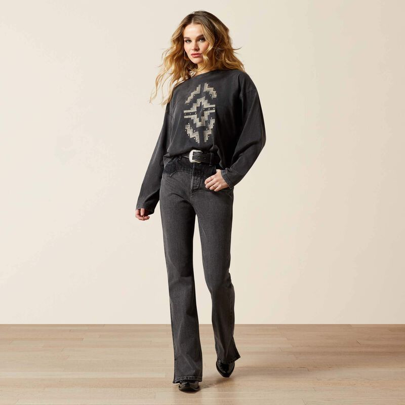 Ariat Hesperia T-Shirt in Black Mineral Wash