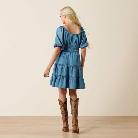 Ariat Juliet Dress in Light Wash Indigo