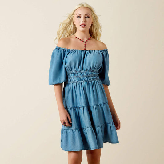Ariat Juliet Dress in Light Wash Indigo