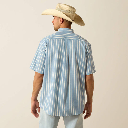 Ariat Pro Series Tre Classic Fit Shirt in Blue Shadow Stripe
