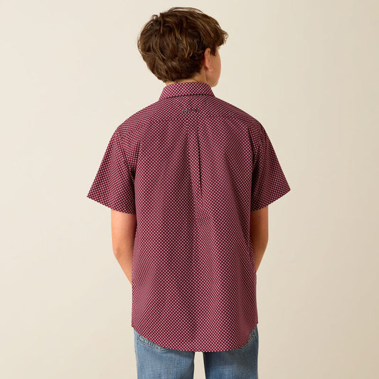 Ariat Pippin Shirt in Maroon Banner Geo Print