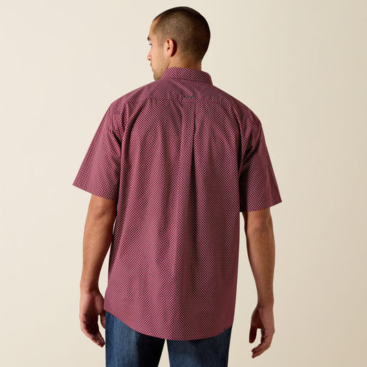 Ariat Pippin Classic Fit Shirt in Maroon Banner Geo Print