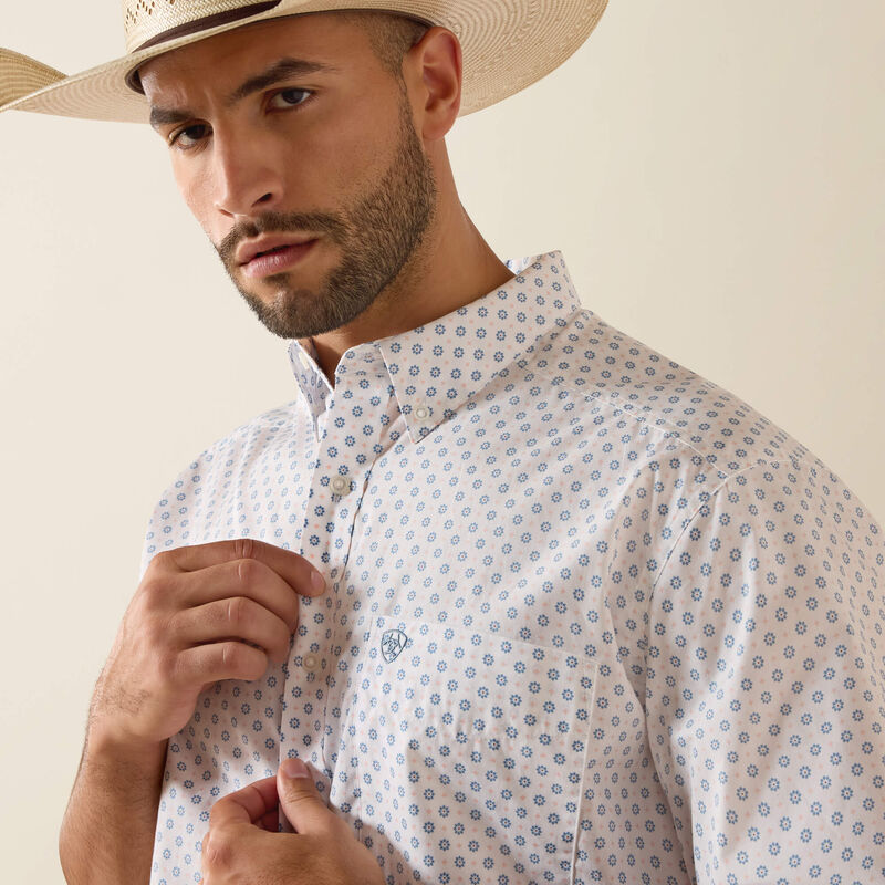 Ariat Tenzin Classic Fit Shirt in White Medallion Print