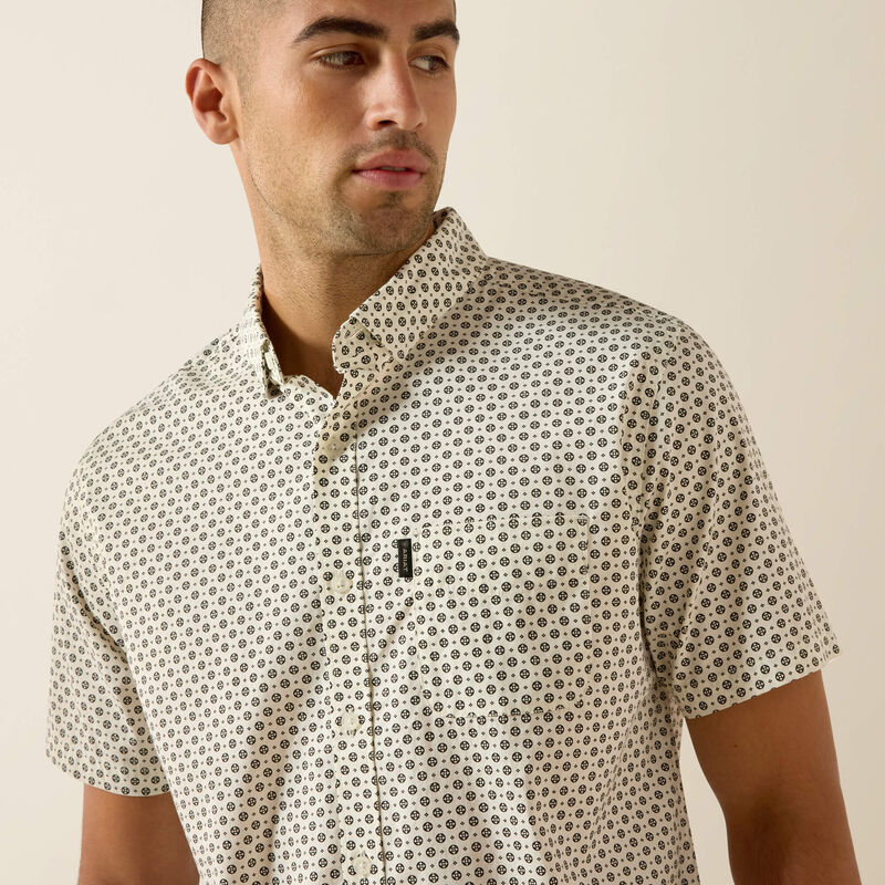 Macsen Modern Fit Shirt in Pristine Diamond Points Print