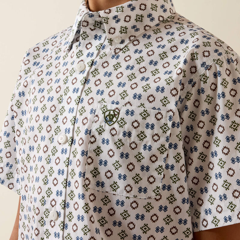 Ariat Seton Shirt in White Southwest Motif Print