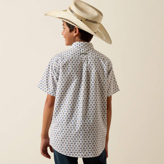 Ariat Seton Shirt in White Southwest Motif Print