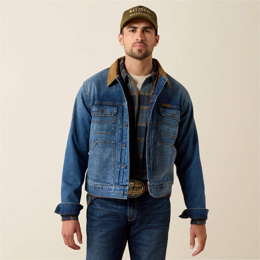 Ariat Flannel Lined Trucker Jacket in Nate
