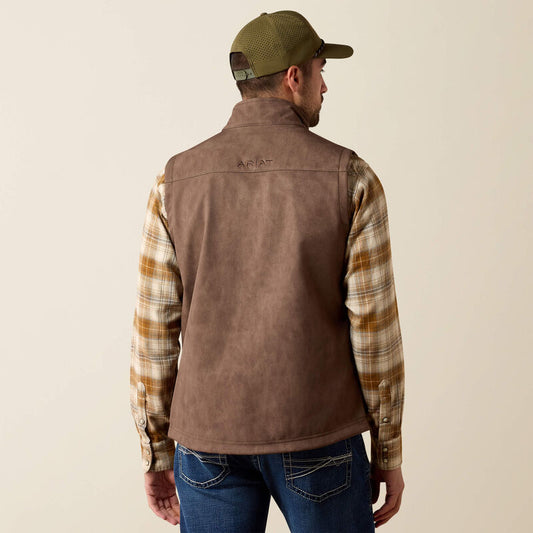 Ariat Vernon Softshell Vest in Wren Faux Leather Print