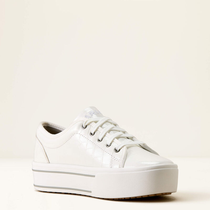 Ariat Skylar Shoe in Patent White Croc Print