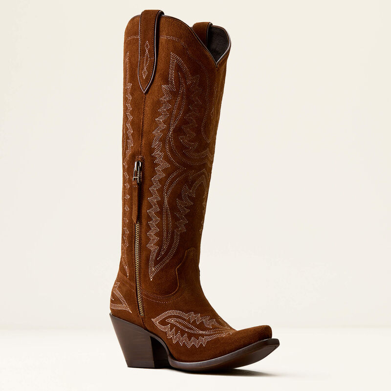 Ariat Casanova X Toe Western Boot in Oiled Tan Suede