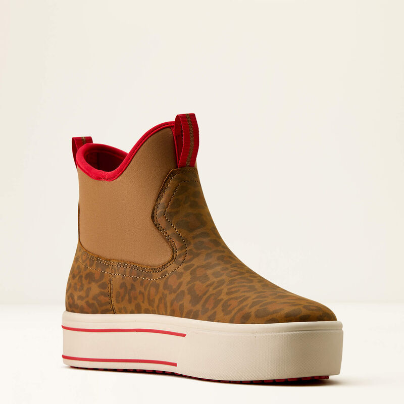 Ariat Saylor Shrimp Waterproof Boot in Washed Leopard/Brown