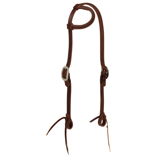 Weaver STS Ranch Signature Tack Harness Leather Sliding Ear Headstall with Ranger Buckle, 3/4"