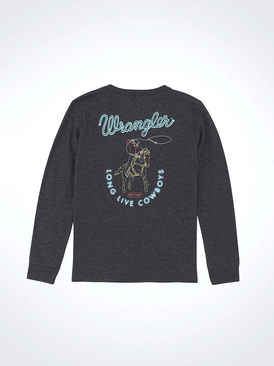Wrangler Boy's Long Live Cowboy's Long Sleeve Graphic T-Shirt
