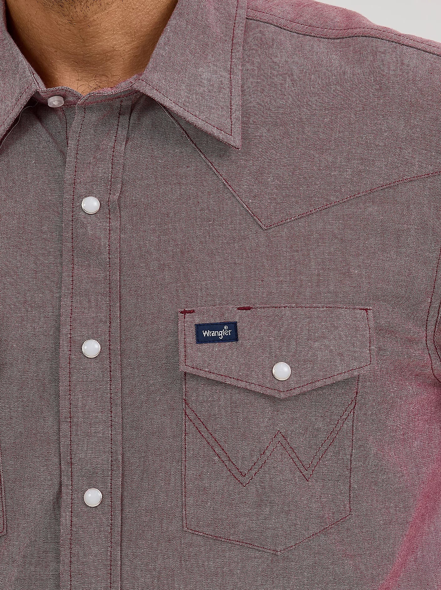 Wrangler Cowboy Cut Long Sleeve Western Snap Chambray Work Shirt