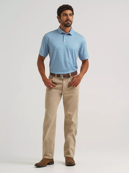 Wrangler All Terrain Gear Men's Performance Polo Shirt in Papaya Punch