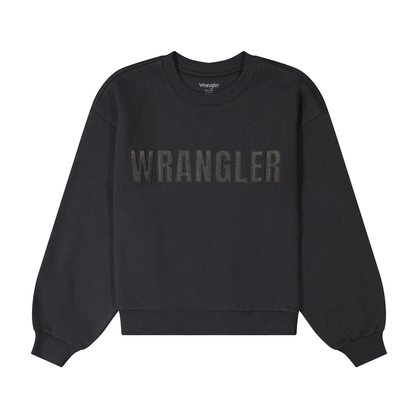 Wrangler Women's Logo Canyon Crew Pullover in Black Beauty