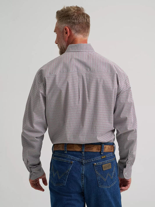 Wrangler® George Strait™ Long Sleeve Button Down One Pocket Shirt in Grey Spur