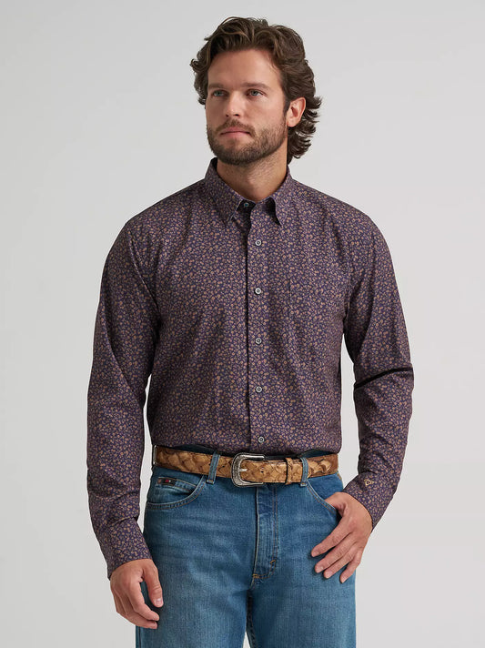 Wrangler Cody Johnson Performance Button Down Shirt in Navy Floral