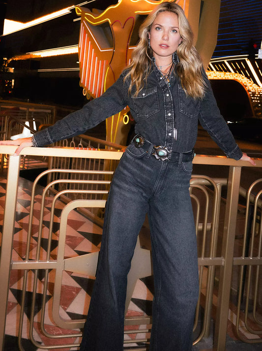 Wrangler Retro® Bailey High Rise Wide Leg Jean in Harper