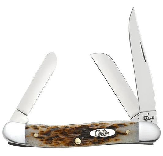 Case Peach Seed Jig Amber Bone Medium Stockman