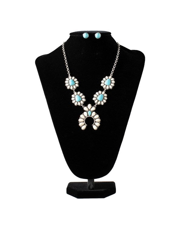 Silver Strike Squash Blossom Jewelry Set