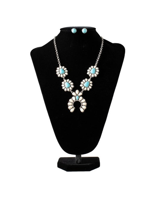 Silver Strike Squash Blossom Jewelry Set