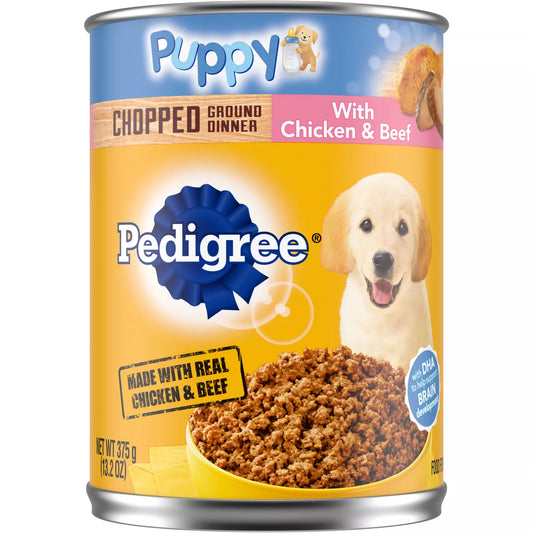 Pedigree Puppy Chopped Ground Dinner with Chicken & Beef Wet Dog Food