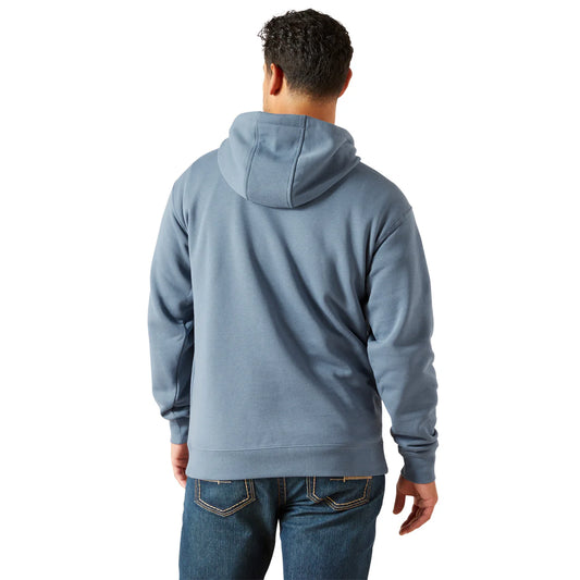 Ariat Rebar Lightweight Logo Hoodie in Moonlight Blue