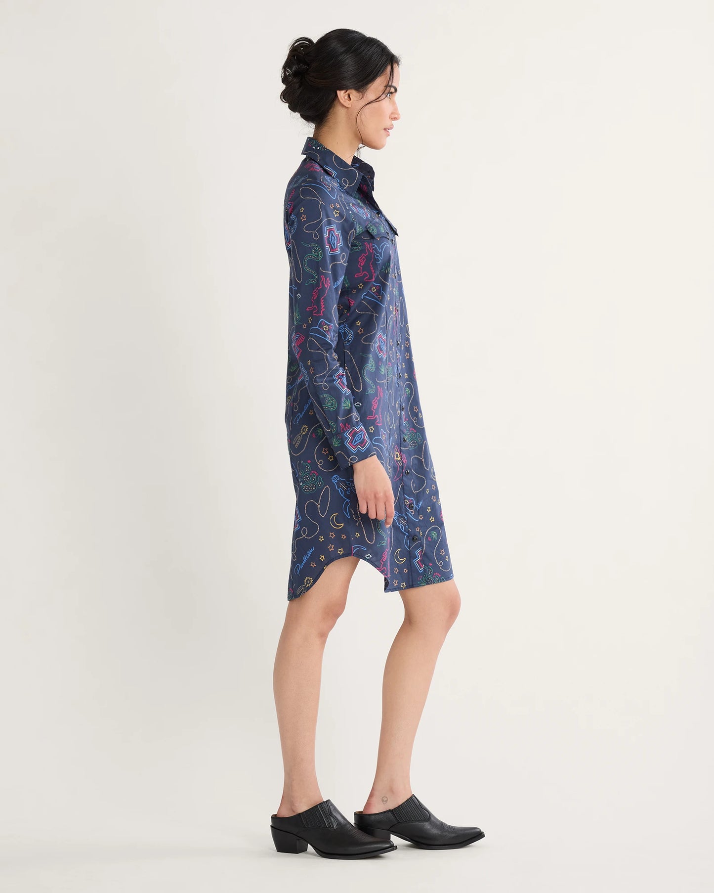 Pendleton Western Print Gambler Shirt Dress