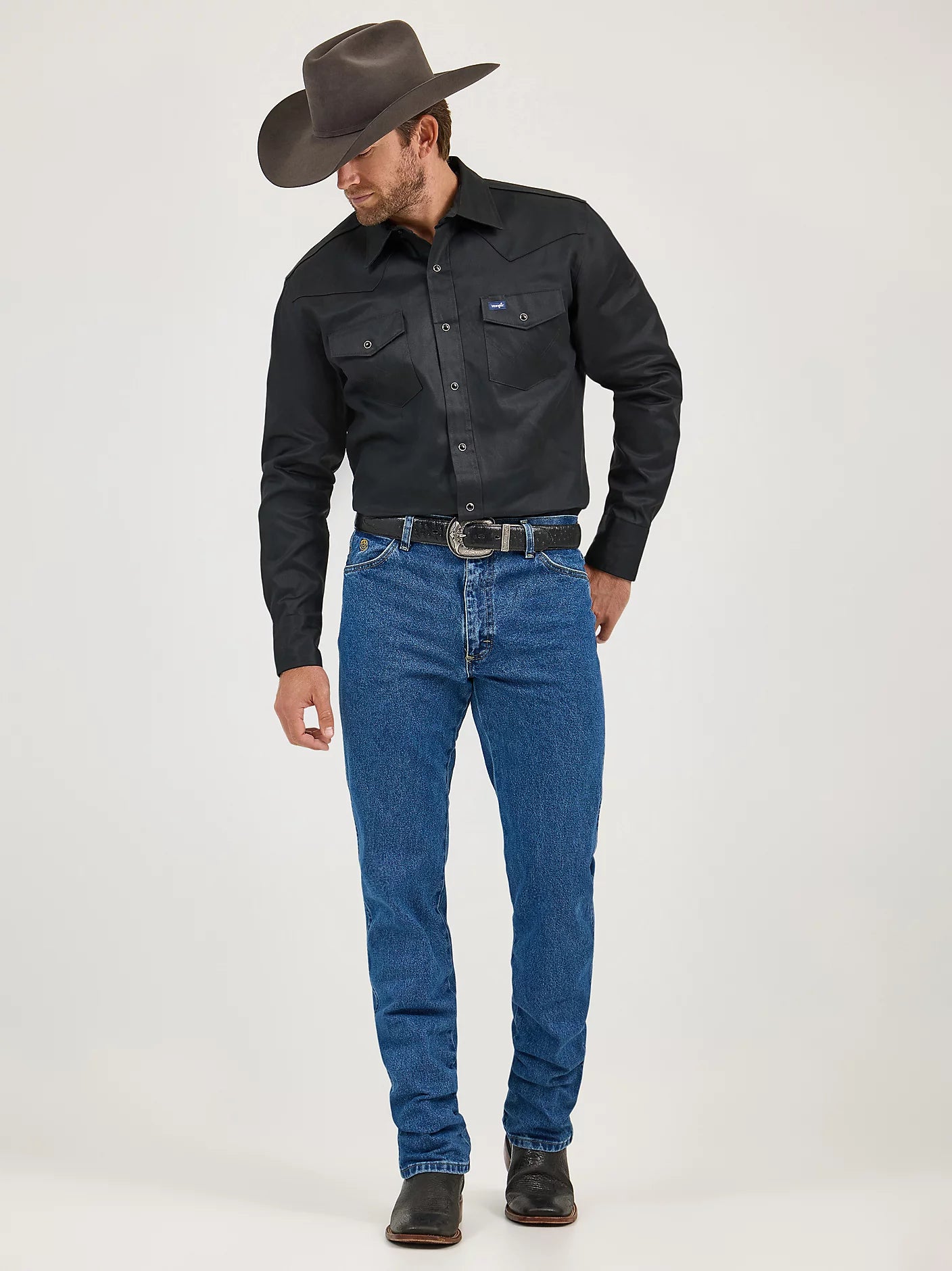 Wrangler George Strait Cowboy Cut Original Fit Jean in Heavyweight Stone Denim