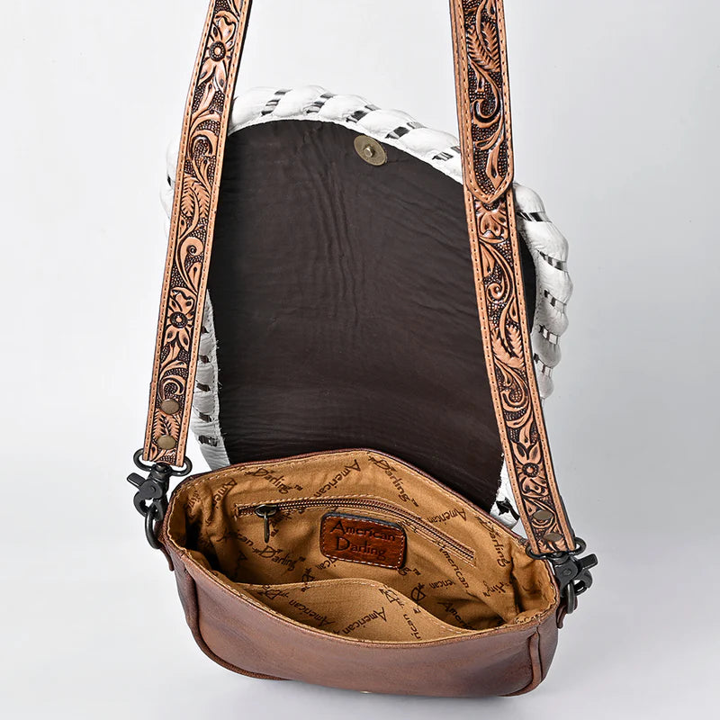 American Darling Hand Tooled Leather Cross Body Bag