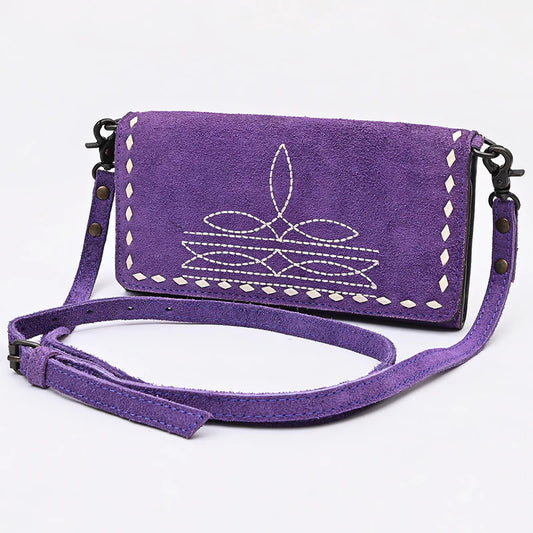 American Darling Western Suede Boot Stitched Crossbody Purse