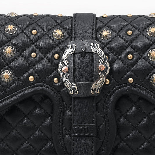 American Darling Quilted Concho Stud Crossbody