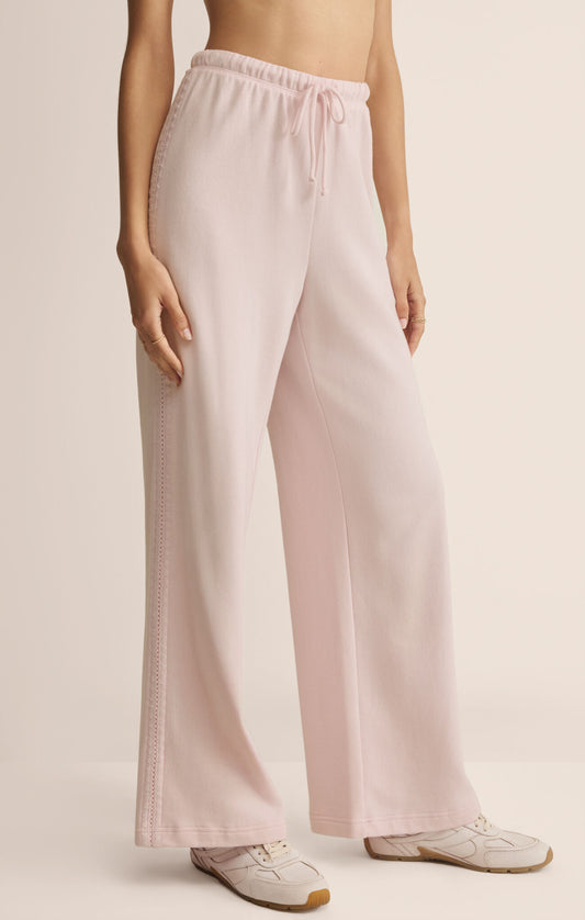 Z Supply Take All French Terry Track Pant in Washed Pink