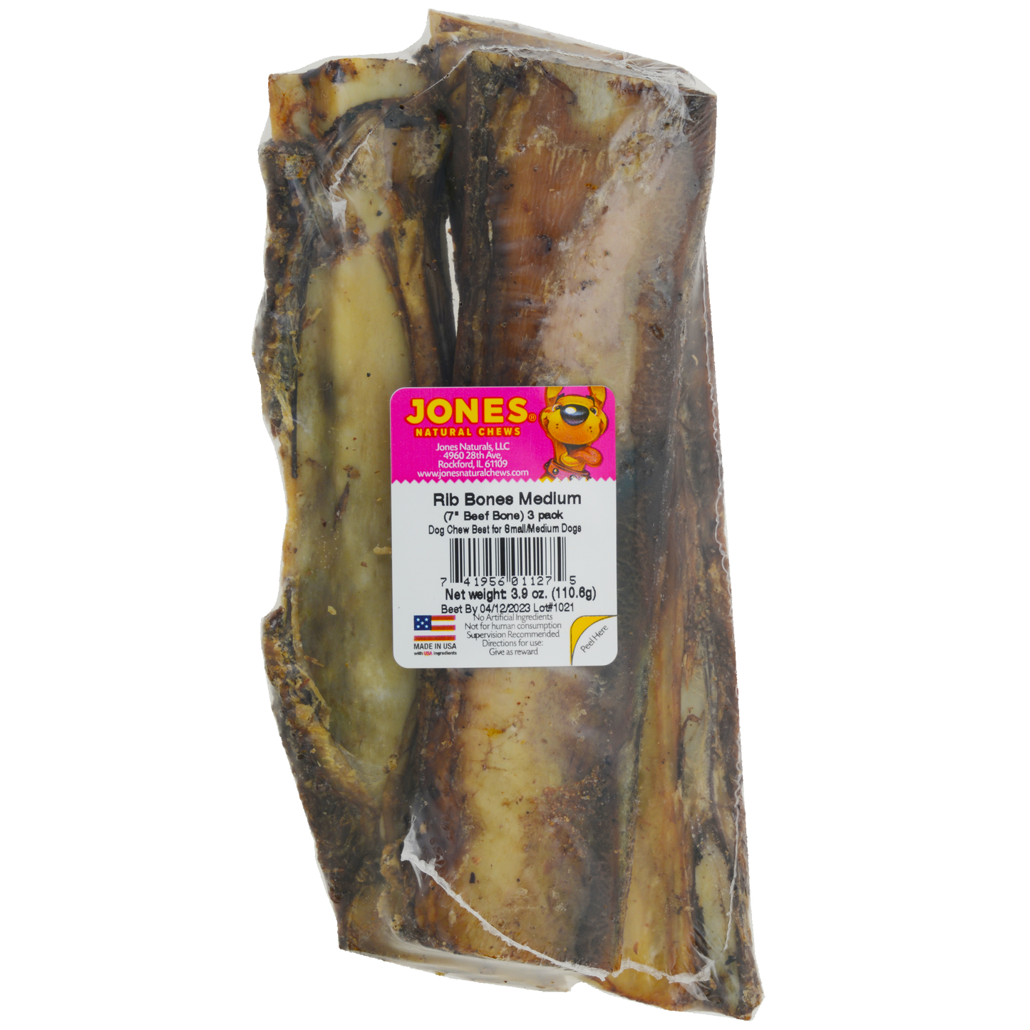 Jones Natural Chews 7" Beef Rib Bones