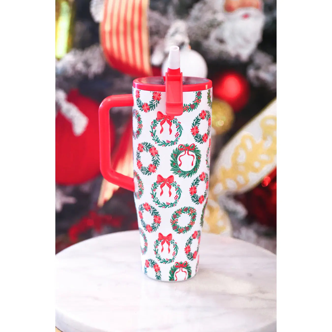 Ribbon Wreath Sleek Tumbler