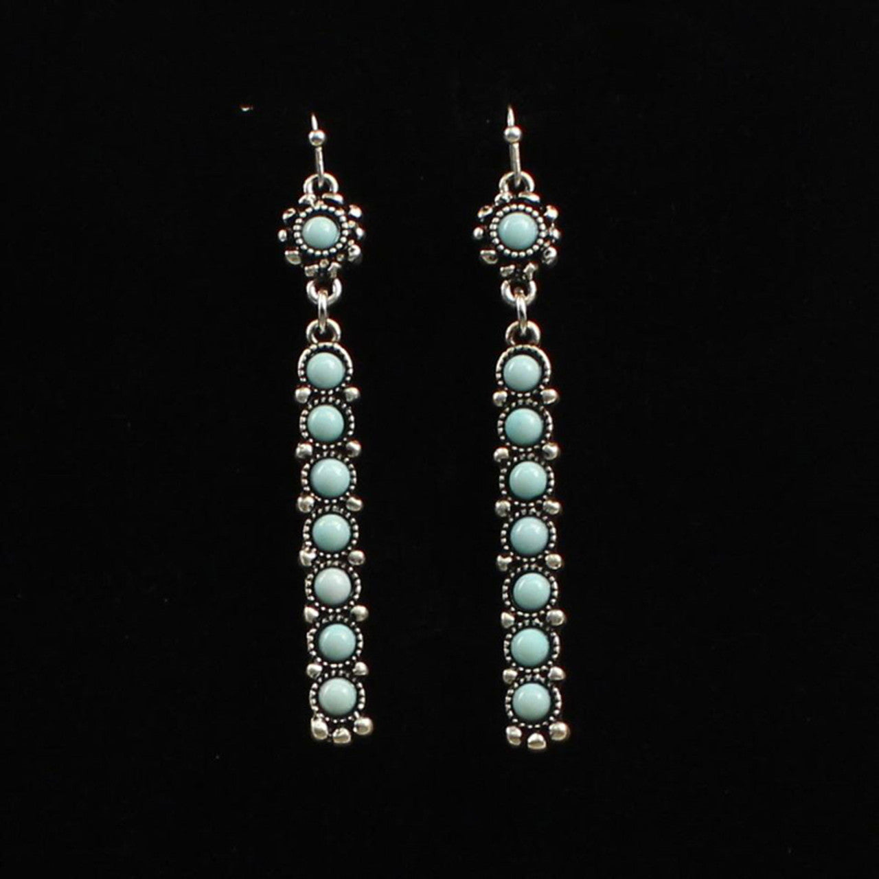Blazin Roxx Turquoise Silver Bar Earrings