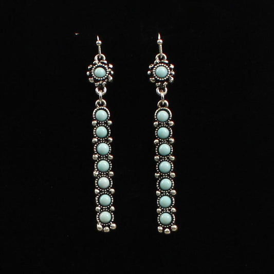 Blazin Roxx Turquoise Silver Bar Earrings
