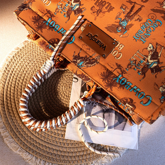 Wrangler Aloha Cowboy Canvas Tote in Brown
